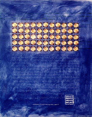 SONETO (ESPINAS Y ROSAS) 1999. MIXTA SOBRE TELA. 1.10M X 0.90M